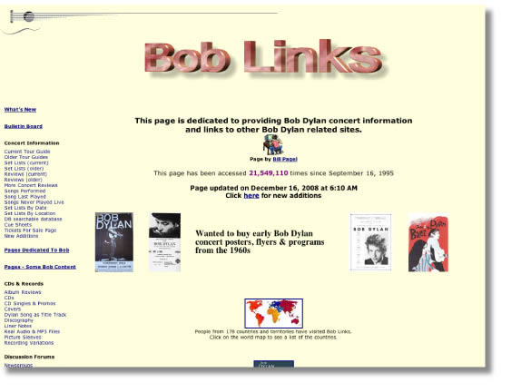 La Web de la Semana:Bob LinksPara saber de Dylan